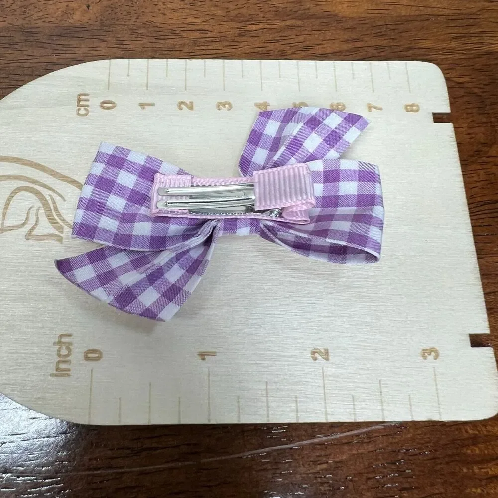 Hair pins fashion bear flower ribbon hair pin 4PC set Purple anime LA Comic